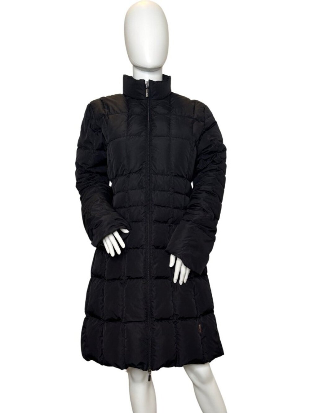 Moncler Size 3 Black Long Down Jacket Coat